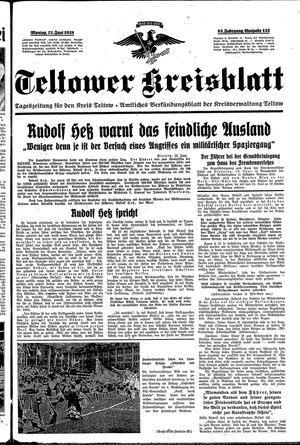 Teltower Kreisblatt vom 13.06.1938