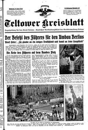 Teltower Kreisblatt vom 15.06.1938