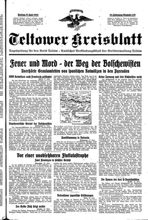 Teltower Kreisblatt vom 17.06.1938