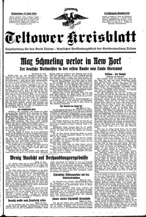 Teltower Kreisblatt vom 23.06.1938
