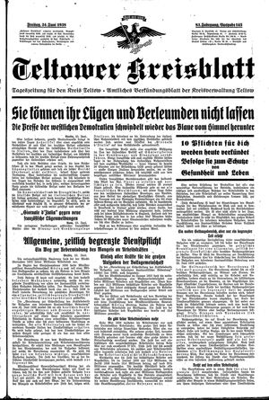 Teltower Kreisblatt vom 24.06.1938