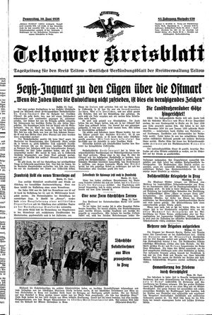 Teltower Kreisblatt vom 30.06.1938