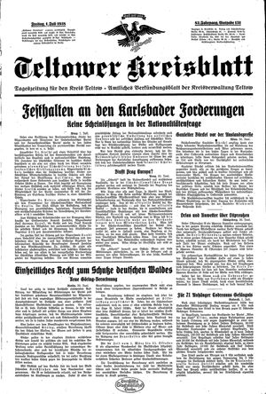 Teltower Kreisblatt vom 01.07.1938
