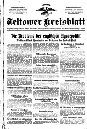 Teltower Kreisblatt on Jul 7, 1938