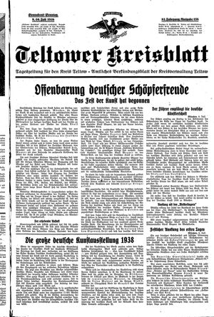 Teltower Kreisblatt vom 09.07.1938