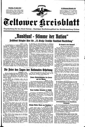 Teltower Kreisblatt vom 19.07.1938