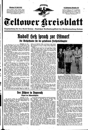 Teltower Kreisblatt vom 25.07.1938