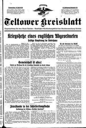 Teltower Kreisblatt vom 28.07.1938