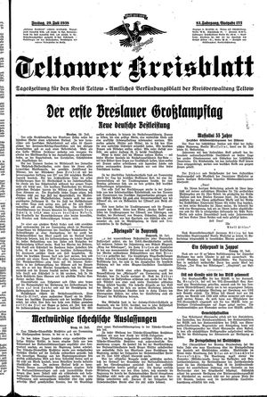 Teltower Kreisblatt vom 29.07.1938