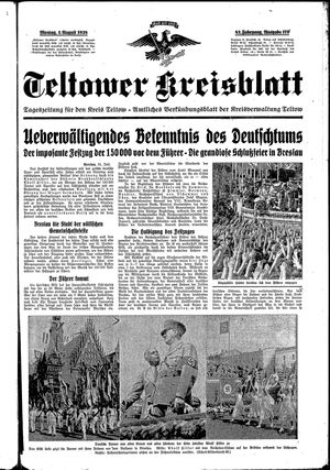 Teltower Kreisblatt vom 01.08.1938