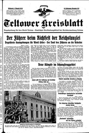 Teltower Kreisblatt vom 03.08.1938