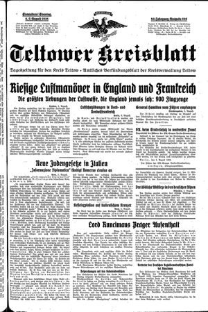 Teltower Kreisblatt vom 06.08.1938