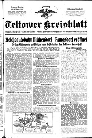 Teltower Kreisblatt vom 13.08.1938