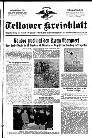 Teltower Kreisblatt vom 15.08.1938