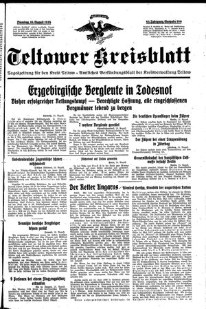 Teltower Kreisblatt vom 16.08.1938