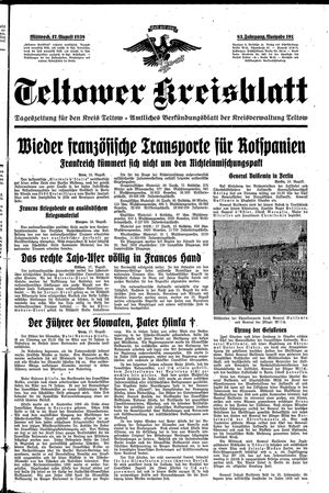 Teltower Kreisblatt vom 17.08.1938