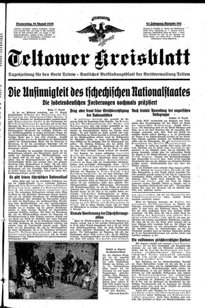 Teltower Kreisblatt vom 18.08.1938