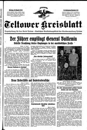 Teltower Kreisblatt vom 19.08.1938