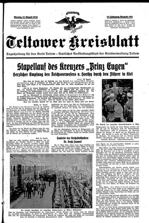 Teltower Kreisblatt vom 22.08.1938