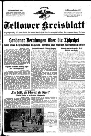 Teltower Kreisblatt vom 26.08.1938