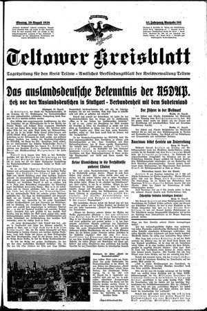 Teltower Kreisblatt vom 29.08.1938