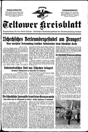 Teltower Kreisblatt vom 30.08.1938
