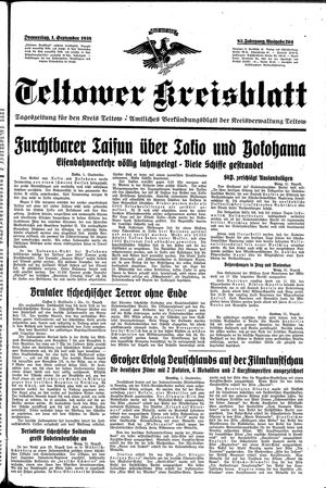 Teltower Kreisblatt vom 01.09.1938