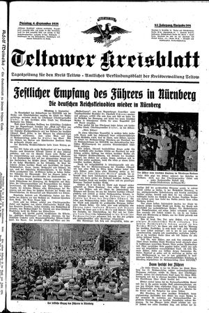 Teltower Kreisblatt vom 06.09.1938