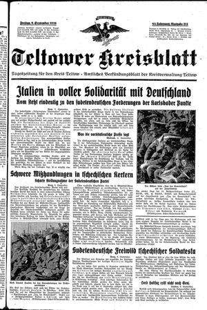 Teltower Kreisblatt vom 09.09.1938