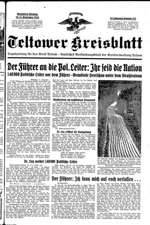 Teltower Kreisblatt vom 10.09.1938