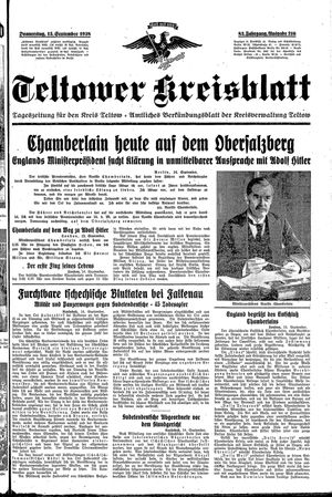 Teltower Kreisblatt vom 15.09.1938