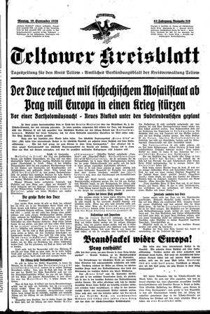 Teltower Kreisblatt vom 19.09.1938