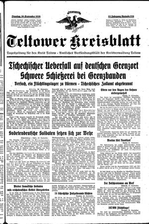 Teltower Kreisblatt vom 20.09.1938