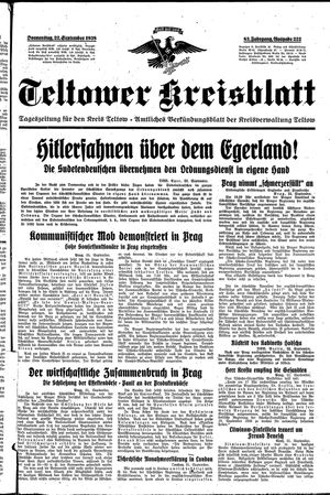 Teltower Kreisblatt vom 22.09.1938