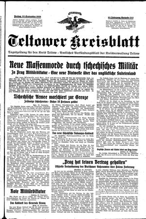 Teltower Kreisblatt vom 23.09.1938