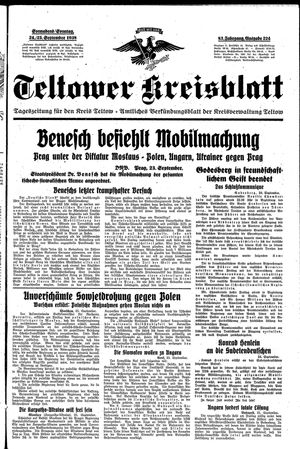 Teltower Kreisblatt vom 24.09.1938