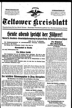 Teltower Kreisblatt vom 26.09.1938