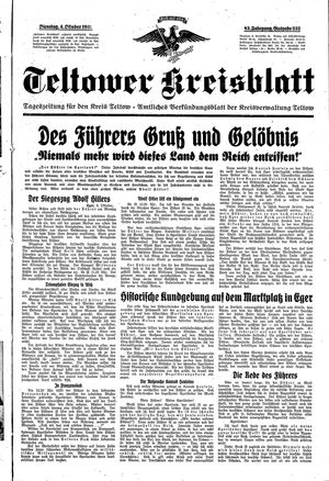 Teltower Kreisblatt vom 04.10.1938