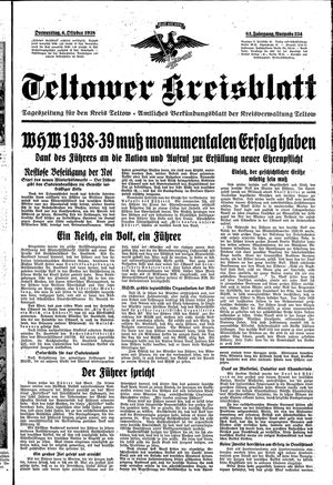 Teltower Kreisblatt vom 06.10.1938