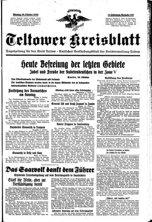 Teltower Kreisblatt vom 10.10.1938
