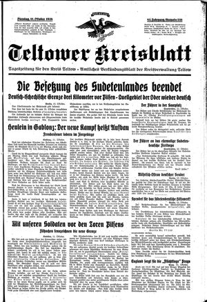 Teltower Kreisblatt vom 11.10.1938