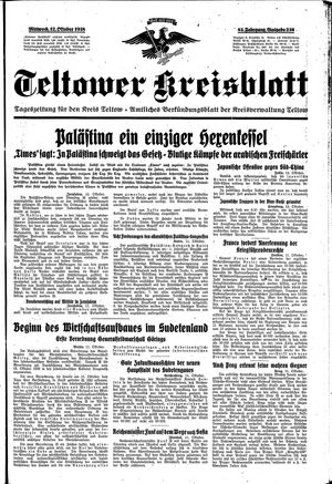 Teltower Kreisblatt vom 12.10.1938