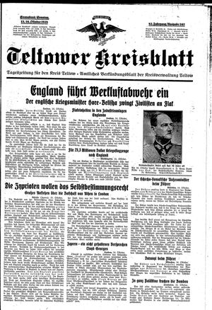 Teltower Kreisblatt vom 15.10.1938