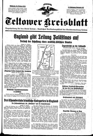 Teltower Kreisblatt vom 19.10.1938