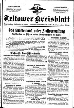 Teltower Kreisblatt vom 21.10.1938