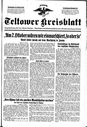 Teltower Kreisblatt vom 27.10.1938