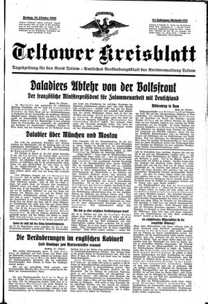 Teltower Kreisblatt vom 28.10.1938