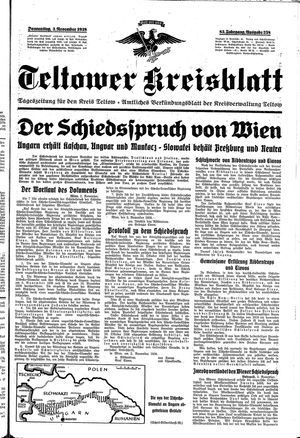 Teltower Kreisblatt on Nov 3, 1938