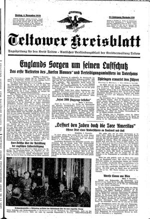 Teltower Kreisblatt vom 04.11.1938