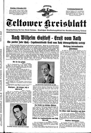 Teltower Kreisblatt vom 08.11.1938